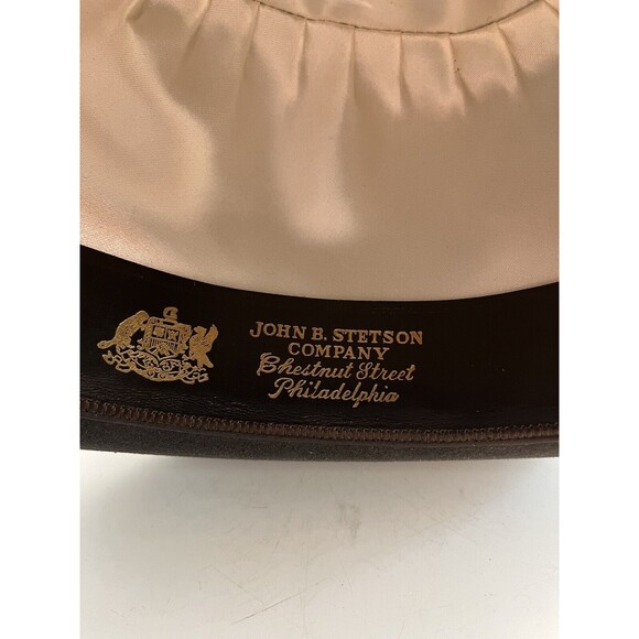 Vtg JOHN B. STETSON Black 3x Beaver STETSONIAN HAT Fedora Men’s Sz 7 1/8 ~ IOB - Picture 11 of 16